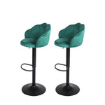 2x Bar Stools Kitchen Gas Lift Green