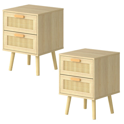 Bedside Tables Natural Rattan 40x40x56cm