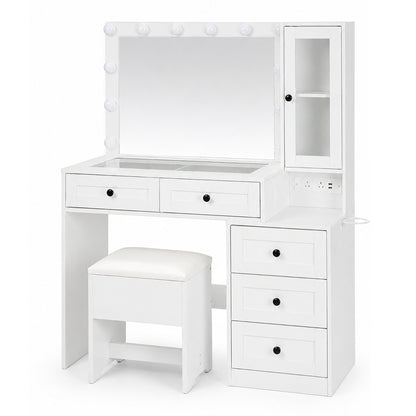 Dressing Table With Led Mirror 110x40x133cm