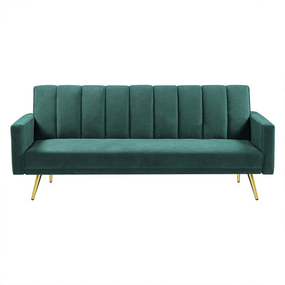Compact Sofa Bed Convertible Velvet Lounge Recliner Couch Sleeper 3