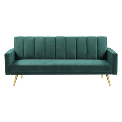 Compact Sofa Bed Convertible Velvet Lounge Recliner Couch Sleeper 3