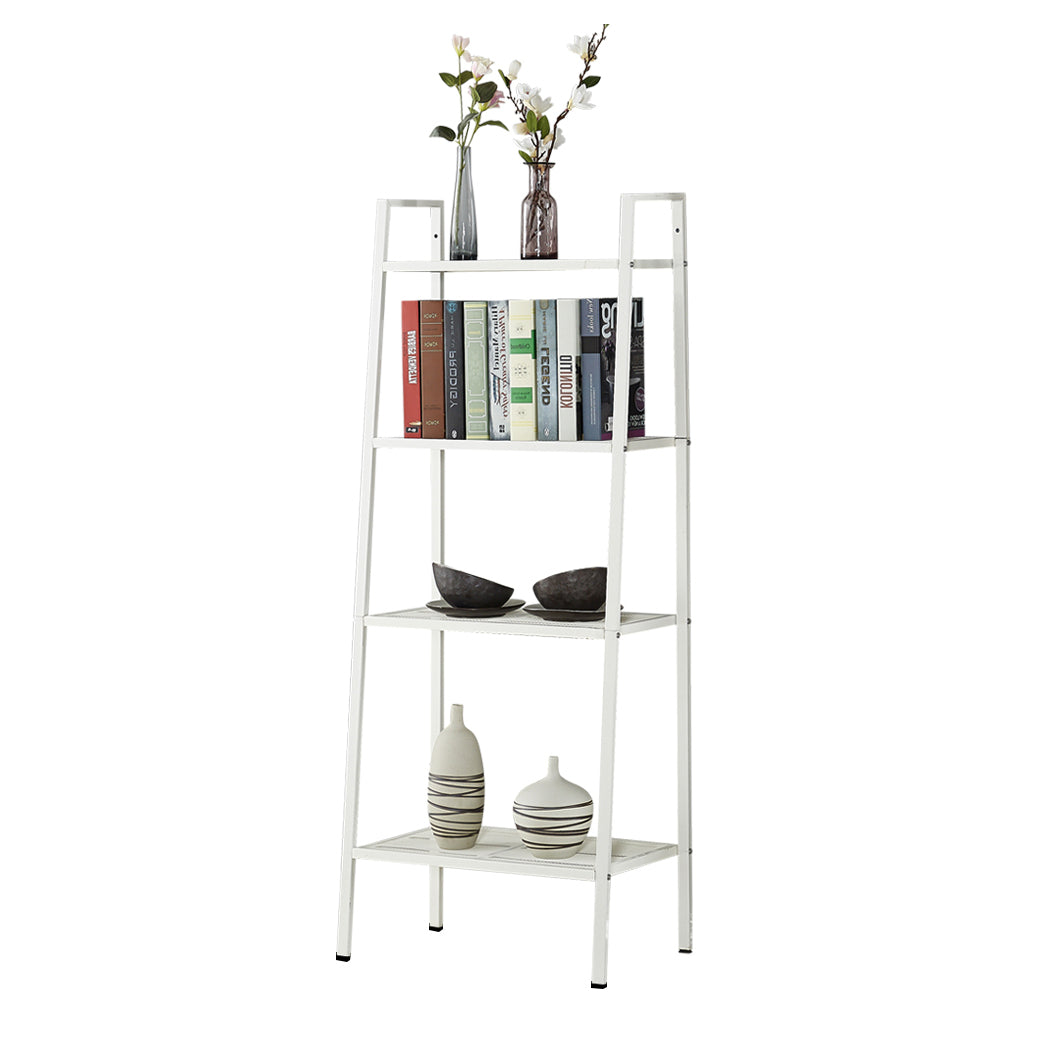 Bookshelf 4 Tier Ladder Shelf Unit Bookcase White