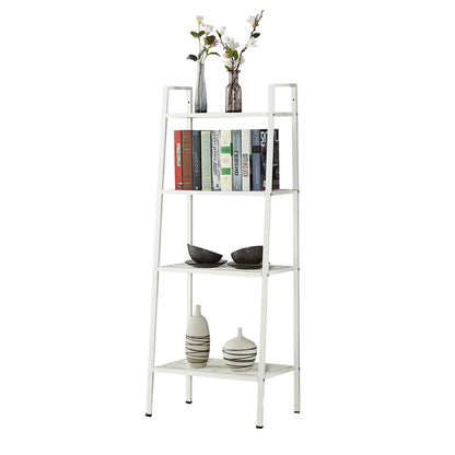 Bookshelf 4 Tier Ladder Shelf Unit Bookcase White