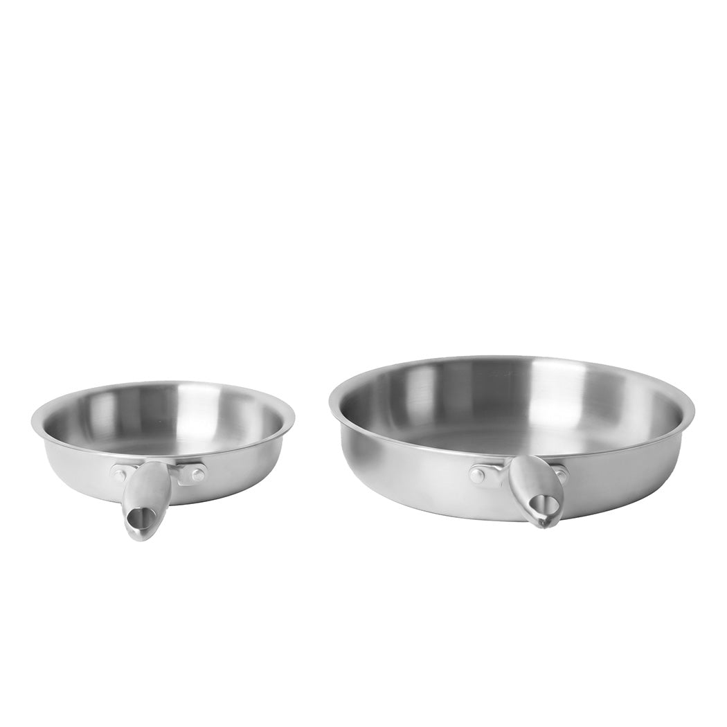 Stainless Steel Frying Pan Set Tri Ply 49x28x6cm