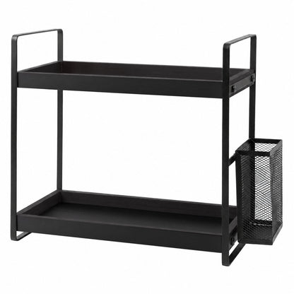 Levede 2 Tier Countertop Organiser Classic Storage Rack Bathroom Kitchen Black