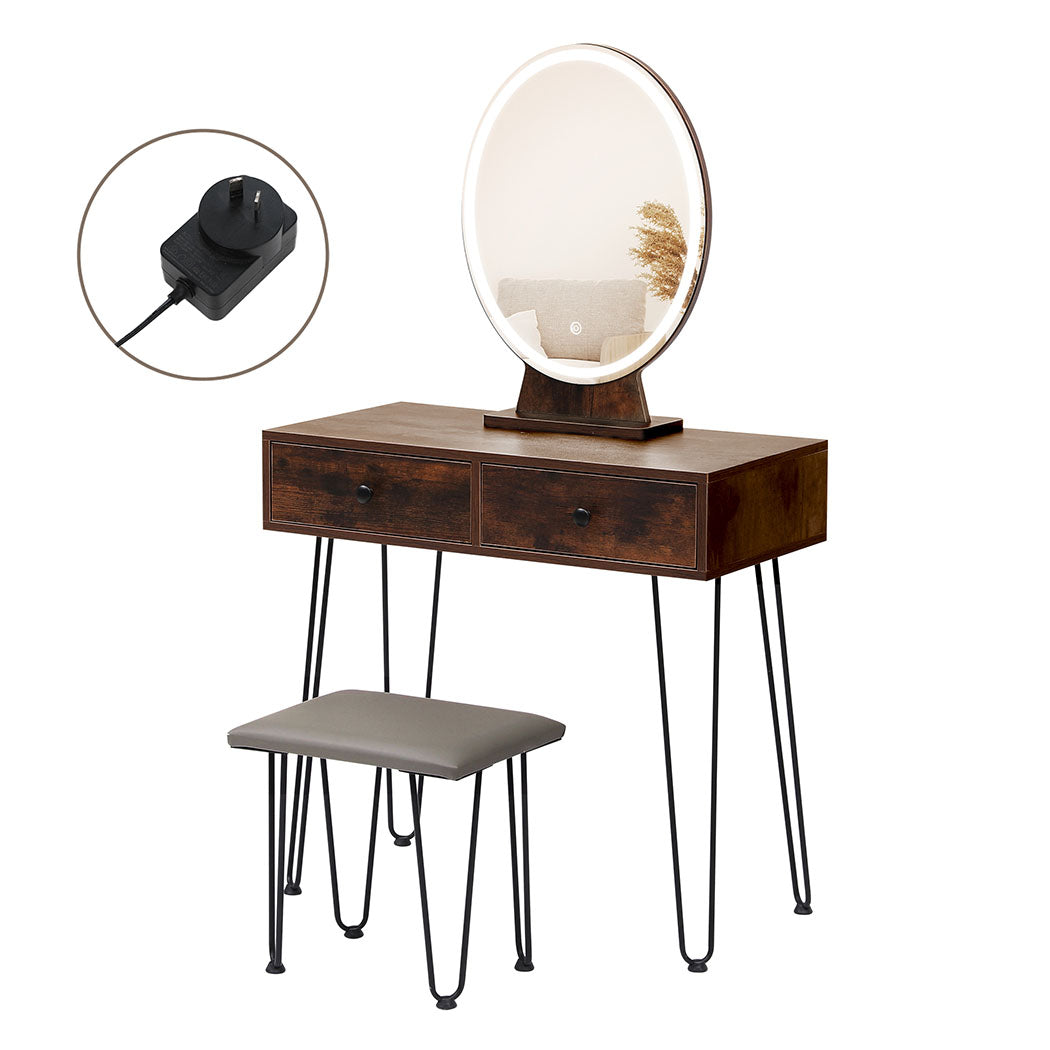 Premium Dressing Table LED Light Strip Brown  Durable Frame