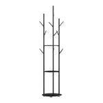 Compact Coat Rack Clothes Stand 8 Hook Organizer Black  Space-Saving