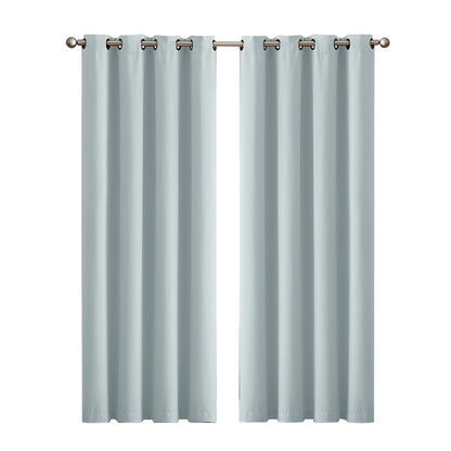 2x Blockout  Green Curtains Panels 3 Layers