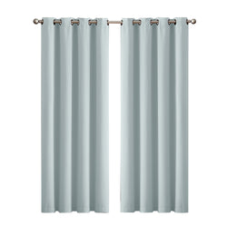 2x Blockout  Green Curtains Panels 3 Layers