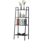 Bookshelf 4 Tier Ladder Shelf Unit Bookcase Black