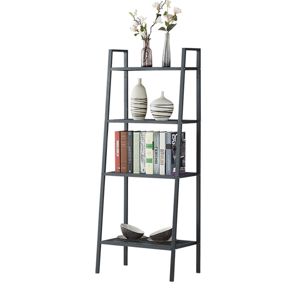  Bookshelf 4 Tier Ladder Shelf Unit Bookcase Black