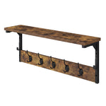 Wall Mounted Coat Rack Shelf 7 Hooks | HomeAndLiving