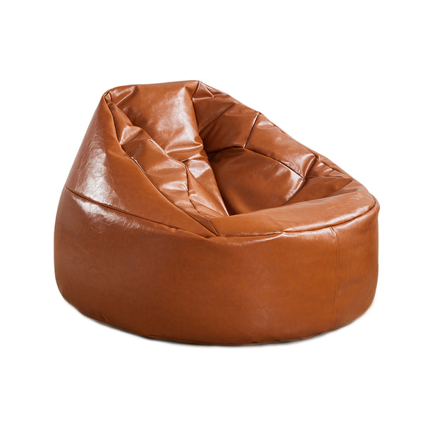  Bean Bag Chair Cover PU Couch Tan