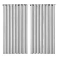 2x Blockout Curtains Panels 3 Layers Grey