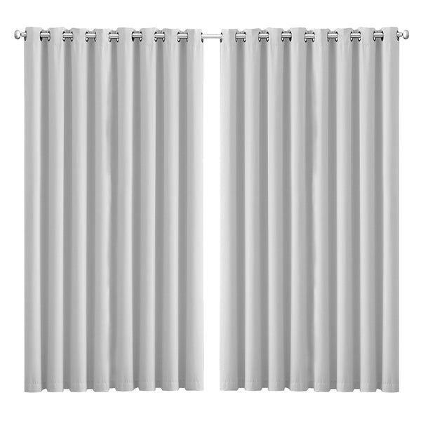  2x Blockout Curtains Panels 3 Layers Grey