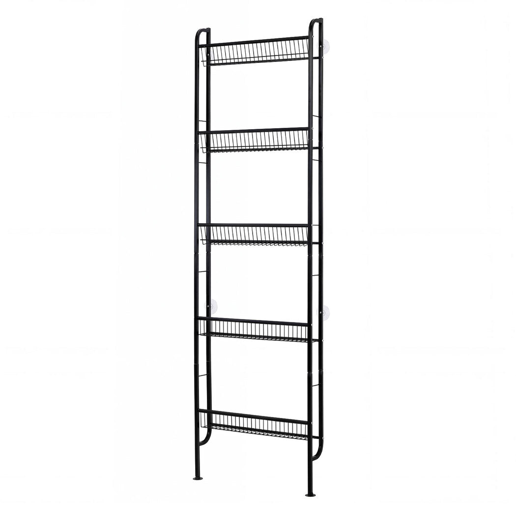 Levede Slim Storage Rack Kitchen Organiser Wall Mounted Metal Shelf Black