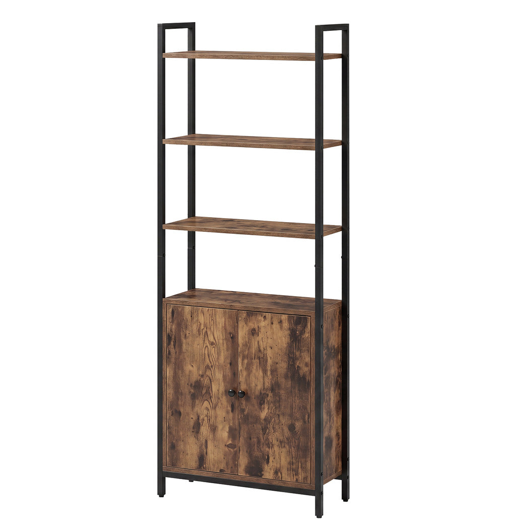 Levede 6 Tier Bookshelf Storage Cabinet Bookcase Display Adjustable Shelves Door