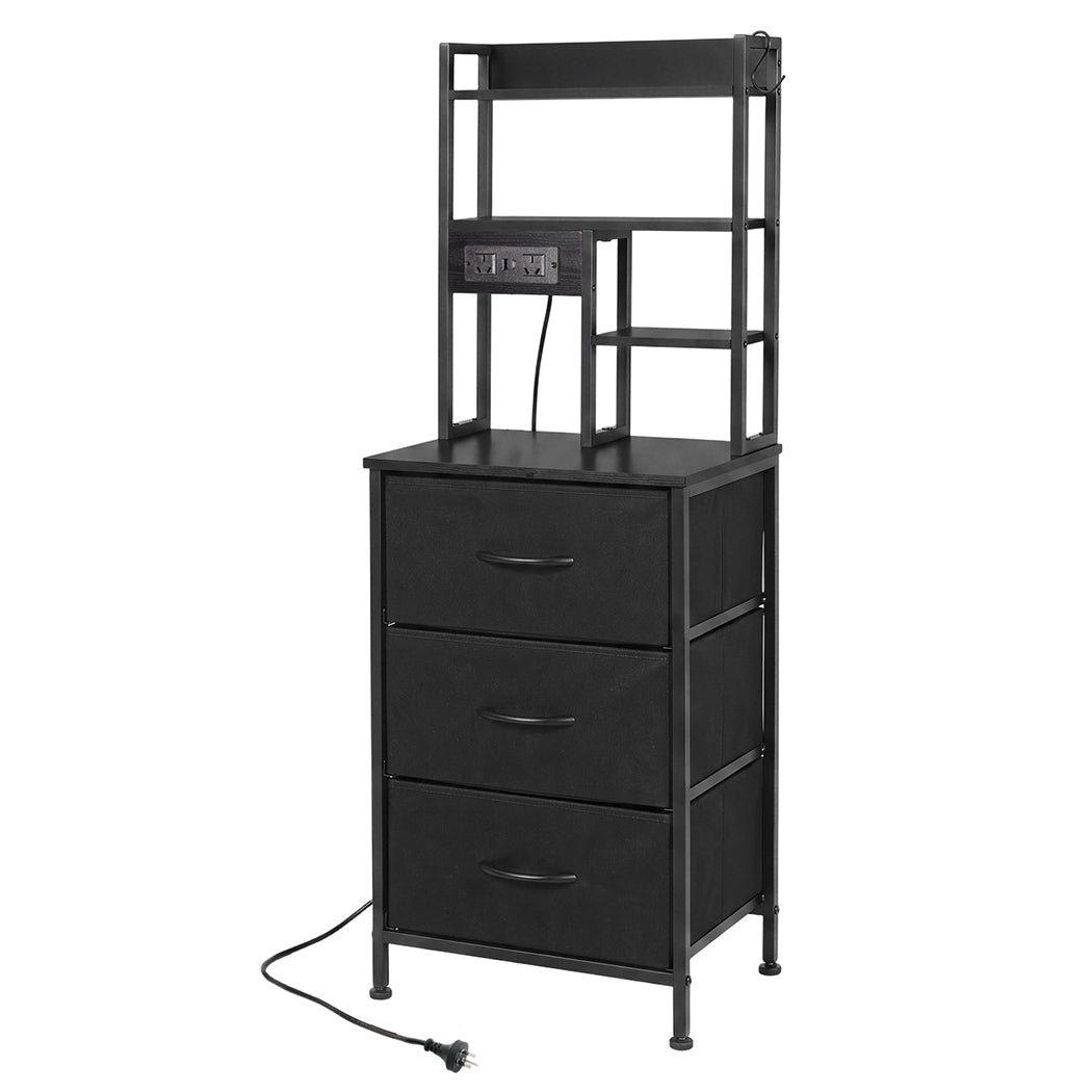 Bedside Table With Charging Station 41x30x115cm