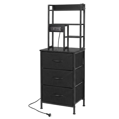 Bedside Table With Charging Station 41x30x115cm