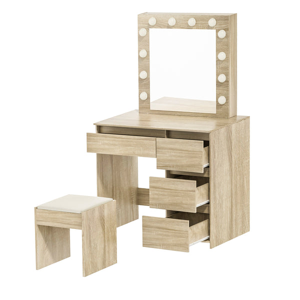  Luxury Dressing Table Stool Set Makeup Mirror Led  Durable Frame