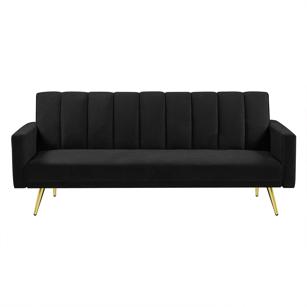 Modern Sofa Bed Convertible Velvet Lounge Recliner Couch Sleeper 3