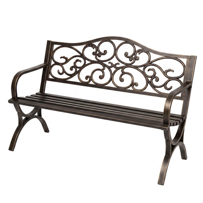 Levede Garden Bench Seat Outdoor Patio Park Lounge Backyard Chair Bronze 3 Seat