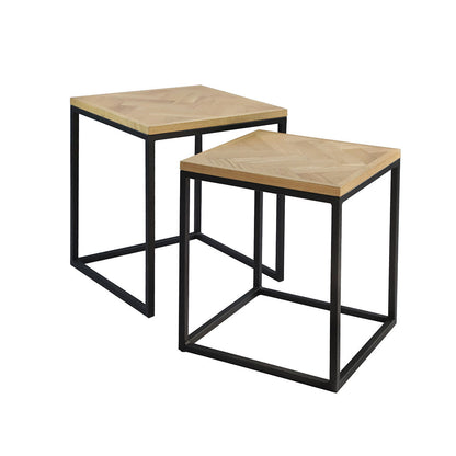Premium 2PCS Nesting Coffee Tables  Wood Finish Classic Durable