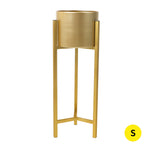 Plant Stand Garden Planter Metal Gold Small