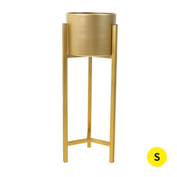 Plant Stand Garden Planter Metal Gold Small