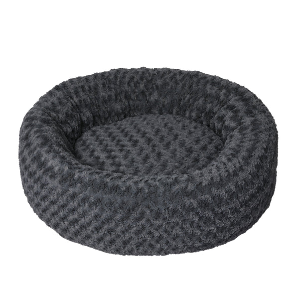  Calming Dog Bed Warm Soft Plush L Dark Grey Large