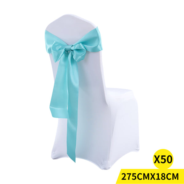  50x Satin Chair Sashes Cloth Cover Wedding Tiffany