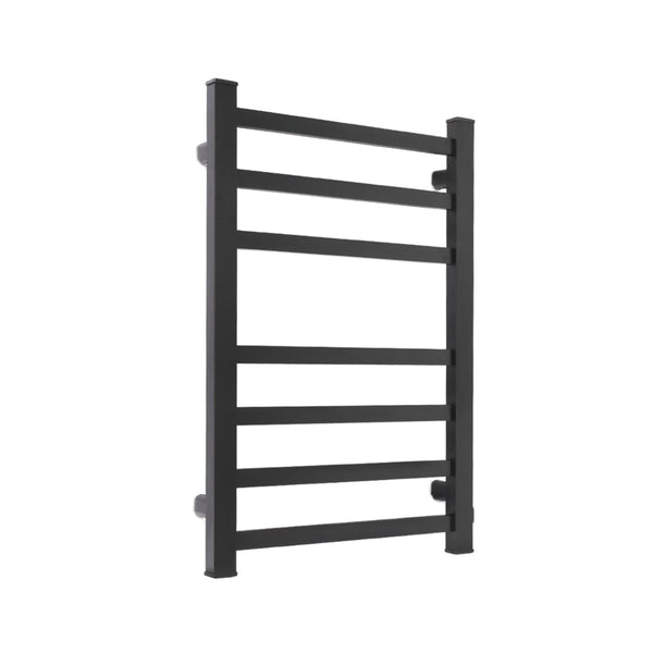  Heated Towel Rail Warmer Rack Wall Mounted Black