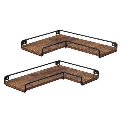 Floating Corner Wall Shelves 2pc Display Storage | HomeAndLiving