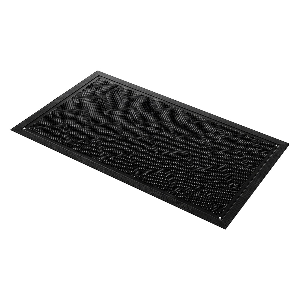 Front Door Mat Non Slip Black 90x43x1.3cm