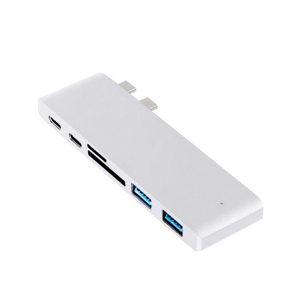  USB 3.0 Type-C HUB 6 Port Powered Adapter Silver