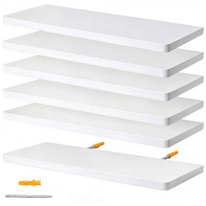Levede Floating Shelves 6Pcs DIY Wall Mounted Storage Display Bookshelf White
