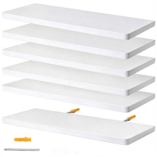 Levede Floating Shelves 6Pcs DIY Wall Mounted Storage Display Bookshelf White