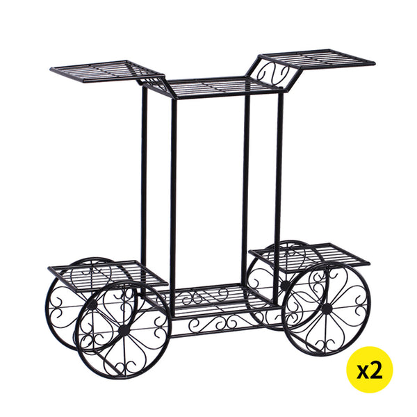  2x Plant Stand Outdoor Indoor Gold