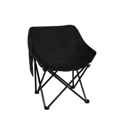 Modern Folding Camping Moon Chair Lightweight Black  Soft Cushion