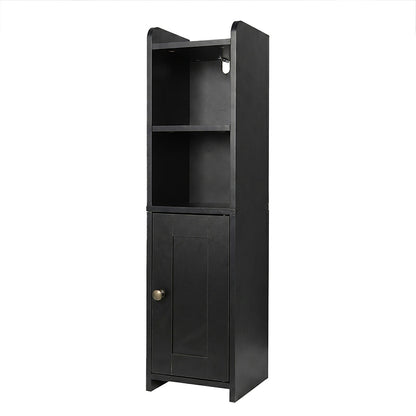 Levede Bathroom Cabinet Storage Slim Organiser Paper Holder Corner 78.5cm Black