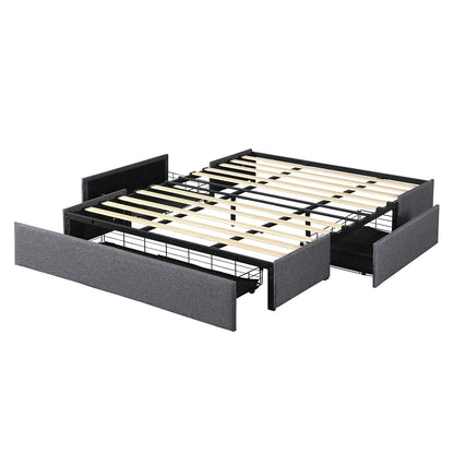 King Size Fabric Bed Frame 206x188x30cm