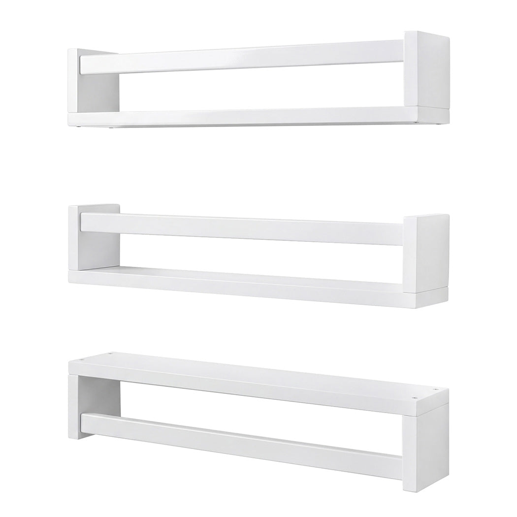 Kids Floating Wall Shelves Pine Wood 3 Pack | HomeAndLiving - 2