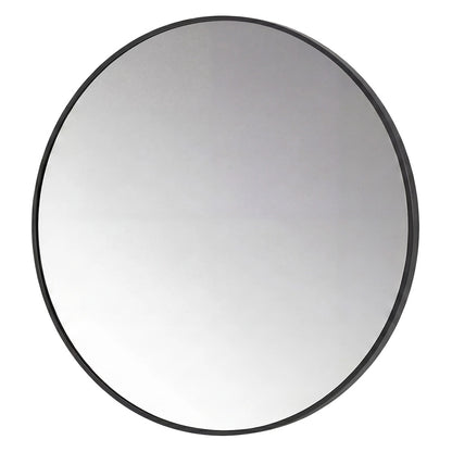 60cm Round Wall Mirror Black Frame Bathroom | HomeAndLiving