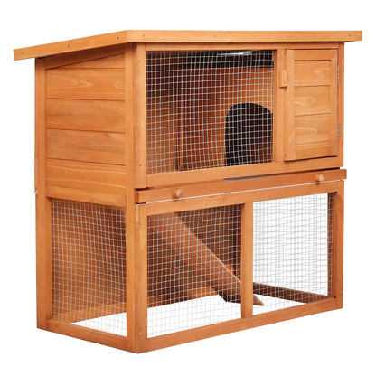 Rabbit Hutch Brown Steel 90x45x80cm