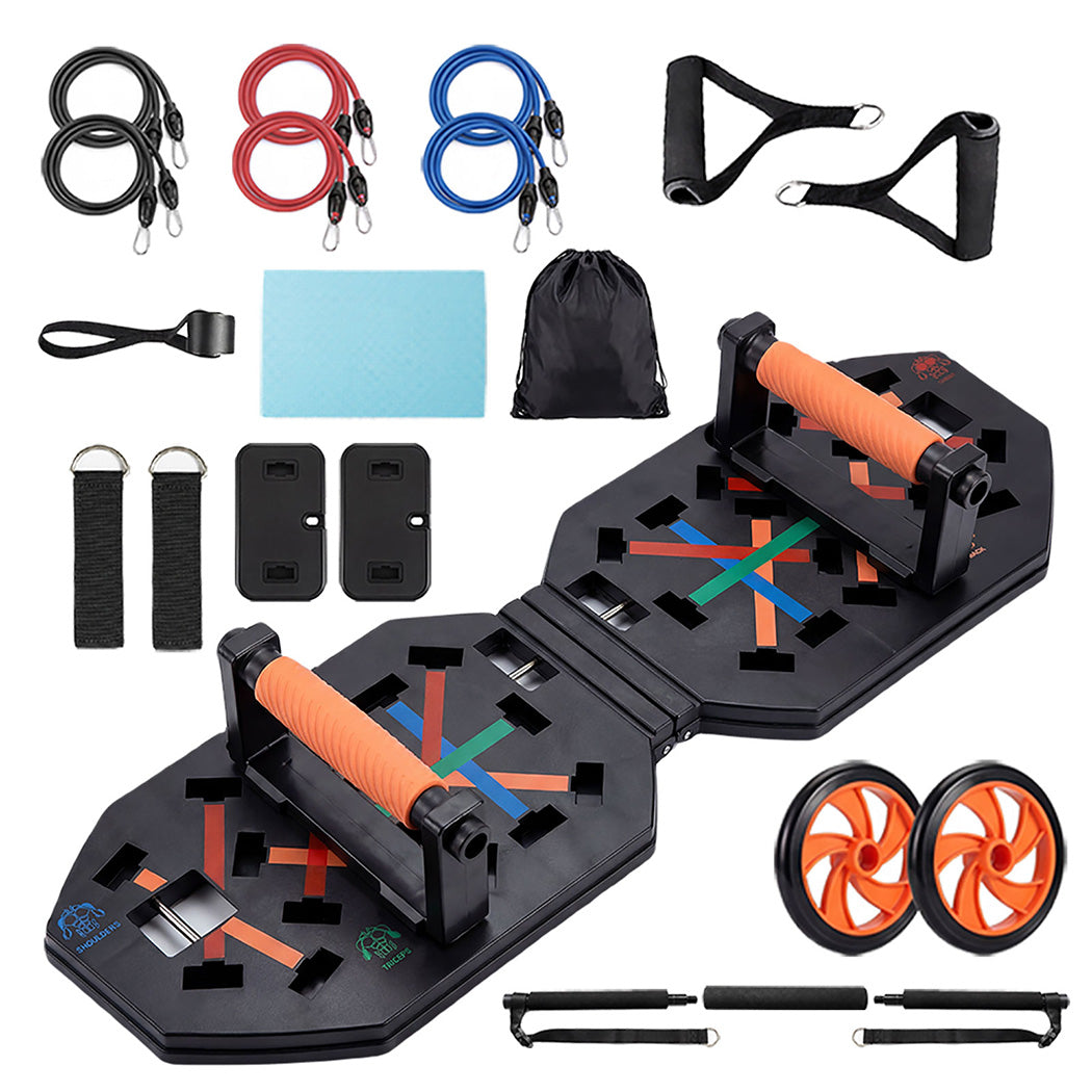 Push Up Board Set Resistance Bands Home Gym | HomeAndLiving - 2