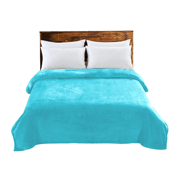  320GSM 220x240cm Ultra Soft Mink Teal Queen