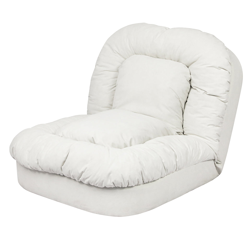Cozy Convertible Lounge Floor Sofa Bed  Wood Finish Classic