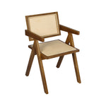 Modern 1x Walnut Wicker Armchair Dining Chair  Premium Quality Build