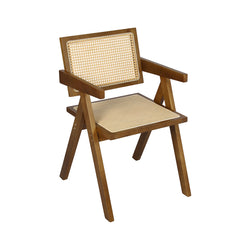 Modern 1x Walnut Wicker Armchair Dining Chair  Premium Quality Build