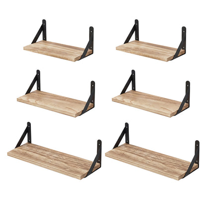 Floating Wall Shelves Set 6 Paulownia Wood | HomeAndLiving